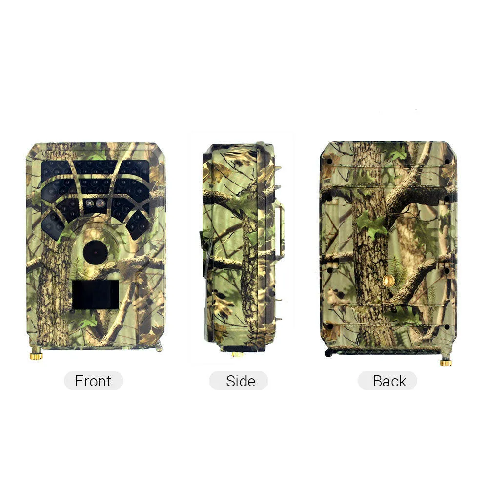 Infrared Camera HD Outdoor Wild Trail Camera 12MP 120°Detecting Range 46pcs LED Lights for Night Vision Wildlife Monitoring Game Hunting Scouting Cam Home Security