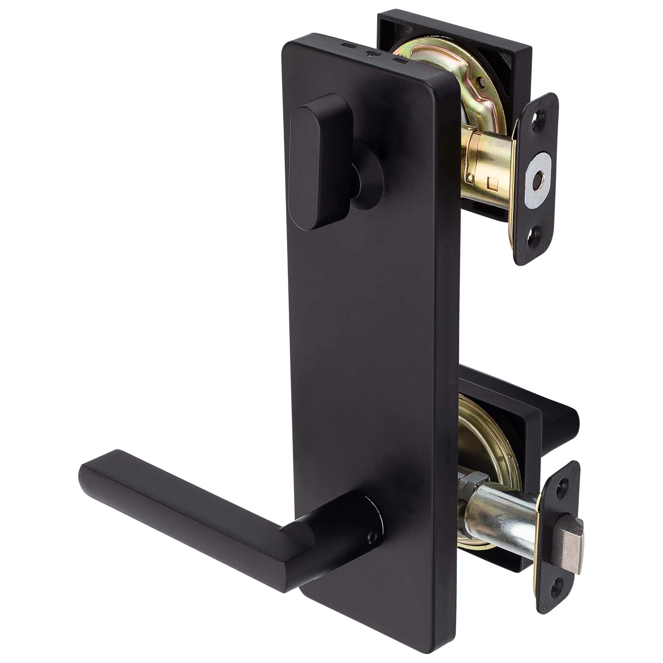 Interconnected Door Lock Reversible Passage Lever, UL Fire Rated, ANSI 2, Contemporary Style Harper Collection