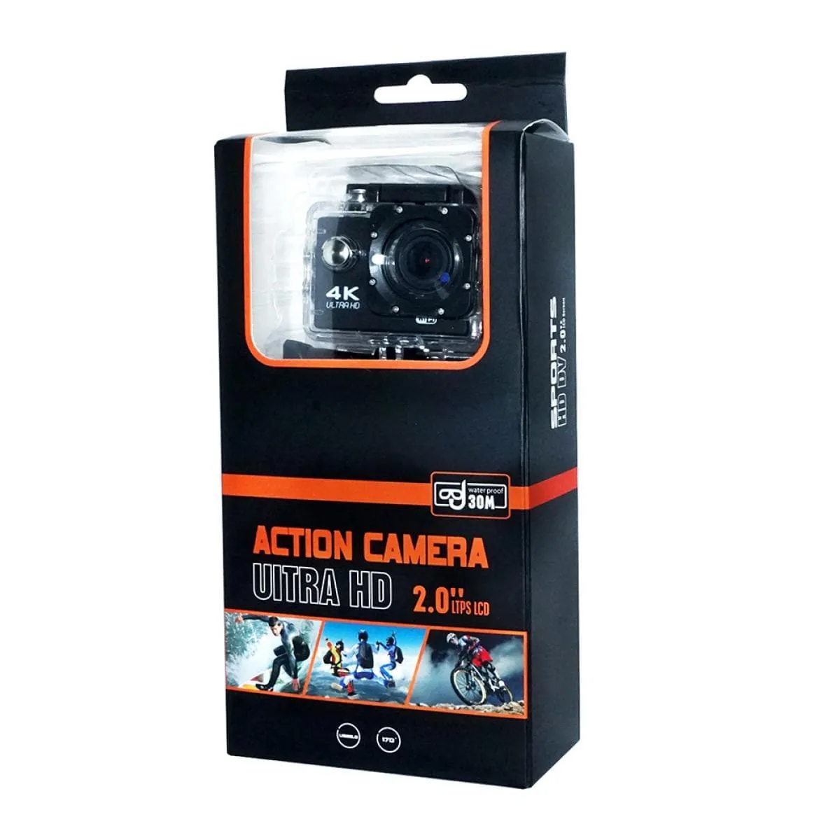 K&F Concept AT-Q1 4K30FPS Sport Action Camera Ultra HD Camcorder 13MP WiFi Waterproof Camera (Black)