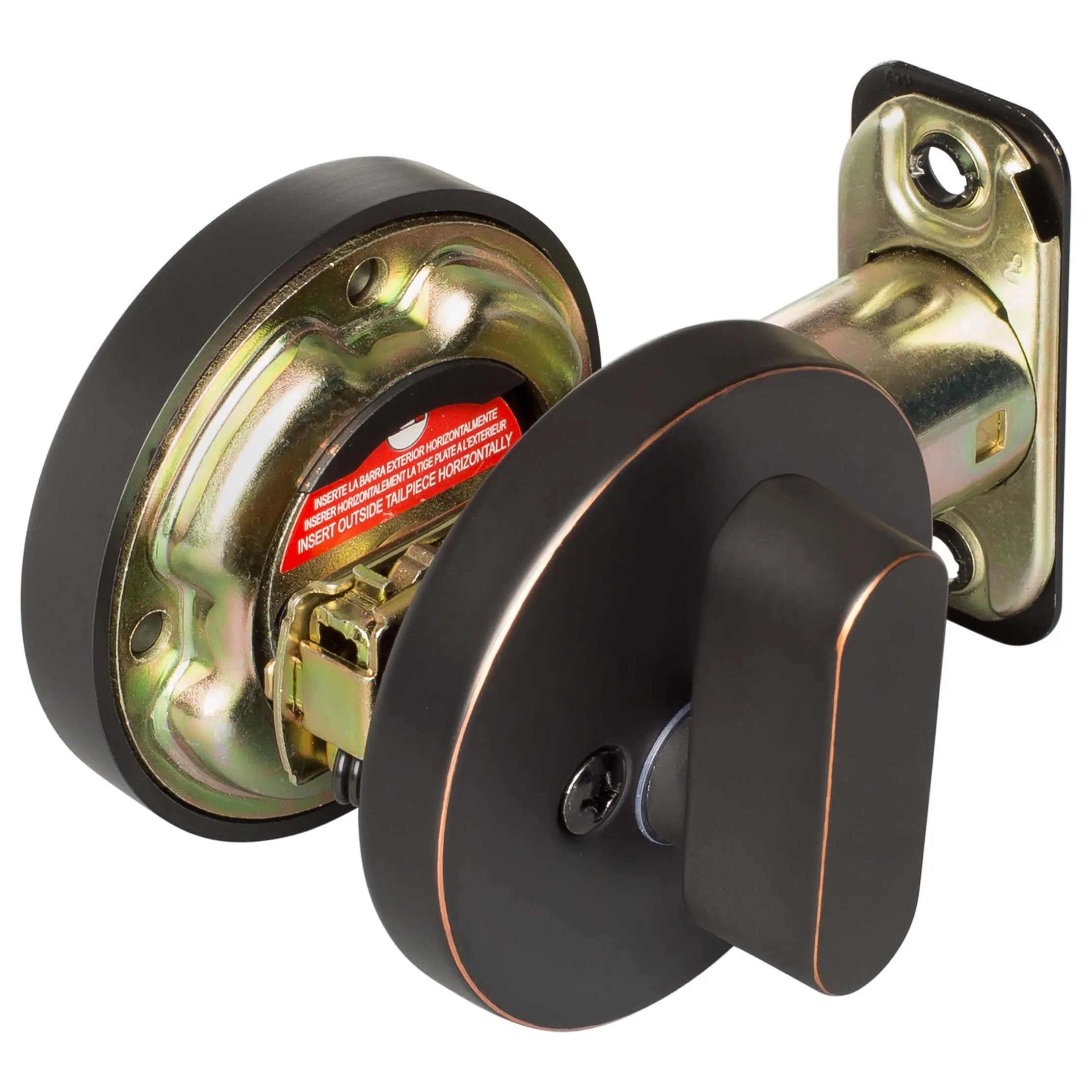 Keyed Single Cylinder Contemporary Deadbolt, Round Escutcheon