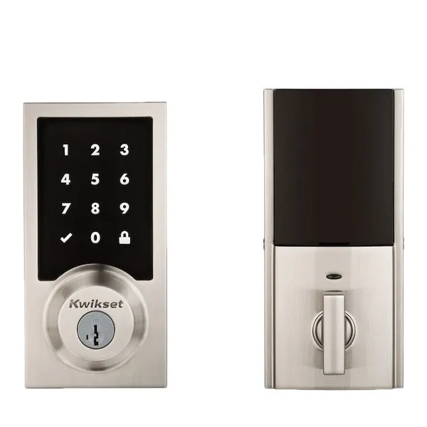 Kwikset - SmartCode 916CNT -  Contemporary Electronic Deadbolt - 15 - Satin Nickel - Touchscreen - Z Wave - SmartKey Technology