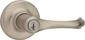 Kwikset Smartkey Dorian Entry Lever Satin Nickel
