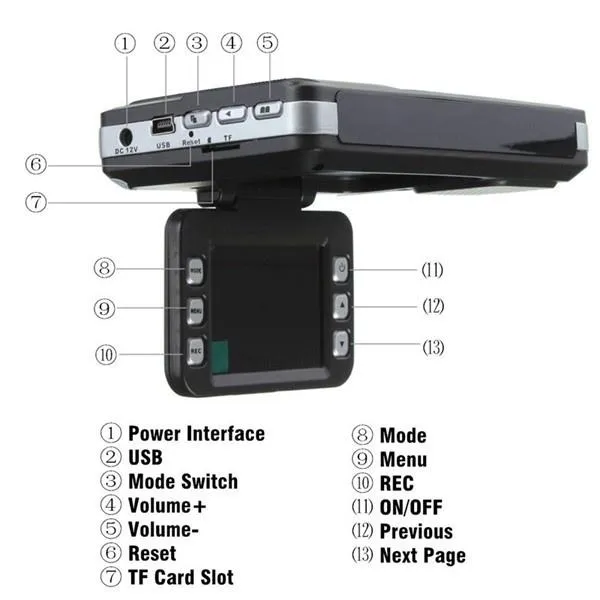 LCD Display Car DVR Recorder Camera