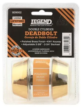Legend Double Cylinder Deadbolt Polished Brass