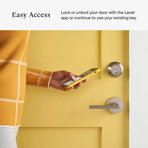 Level Bolt, The Invisible Smart Lock. Bluetooth Deadbolt, Keyless Entry, Smartphone Access, Works with Ring and Apple HomeKit