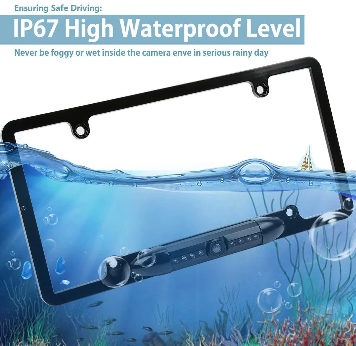 License Plate Frame Rear View Camera