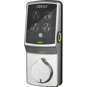 Lockly Secure Plus, BLE Smart Deadbolt Door Lock, Fingerprint Access, Touchscreen, iOS and Android Compatible. DIY Installation. Colour Satin Nickel