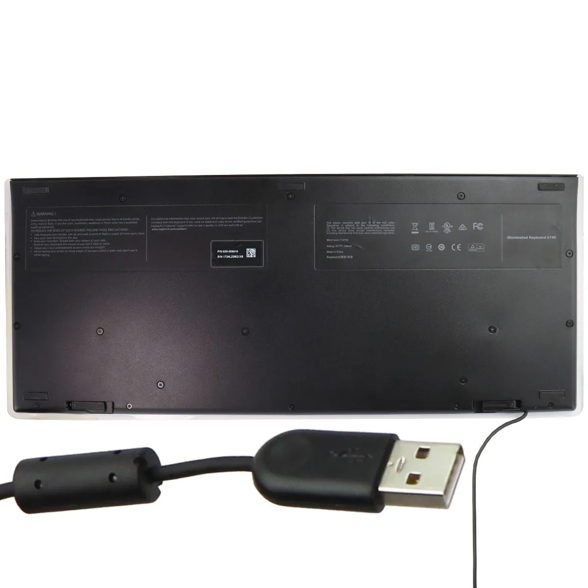 Logitech K740 Illuminated Ultra-thin Corded Keyboard with Backlighting - Black