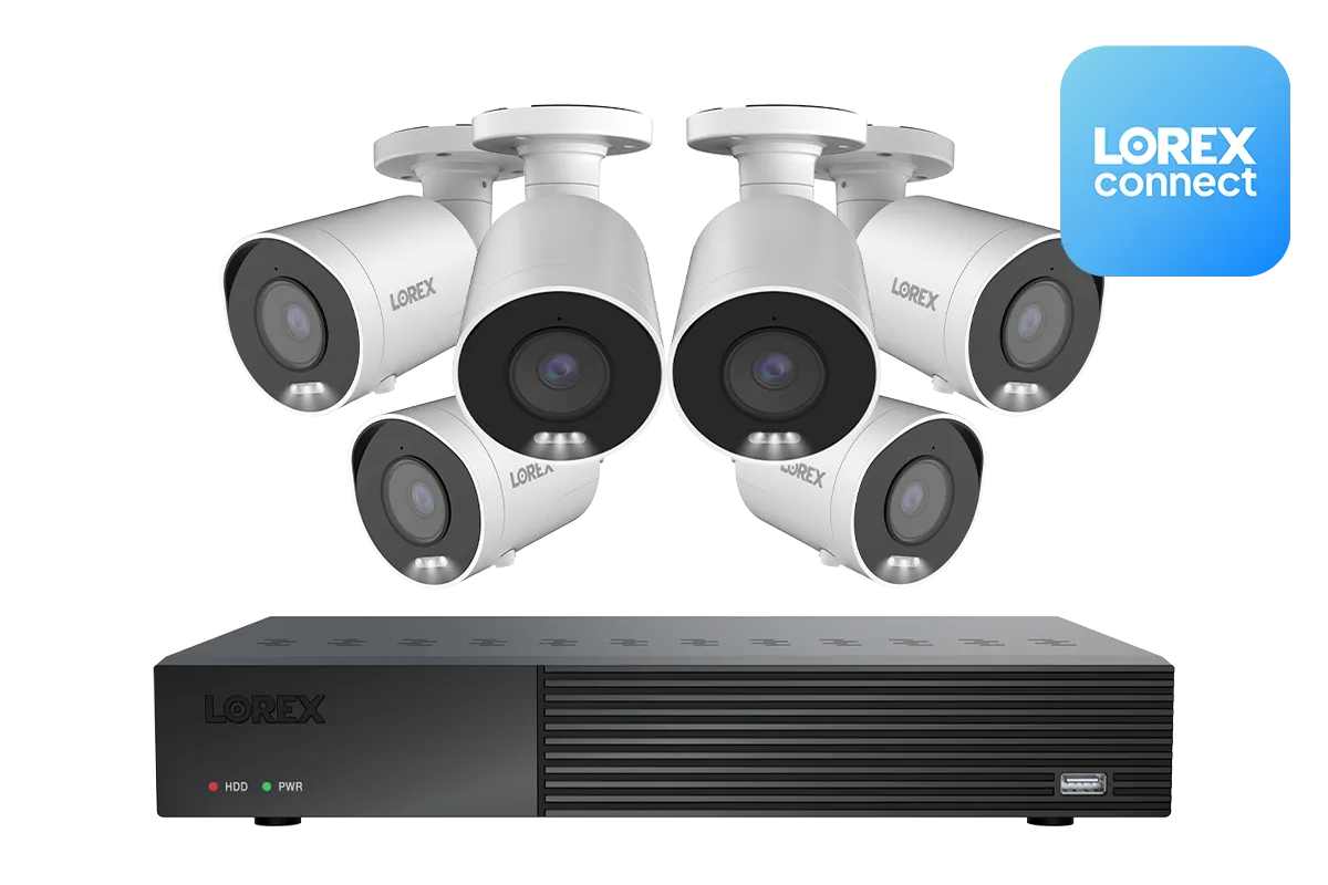 Lorex Connect 4K 8 Camera Capable 1TB Wired NVR System with 4K IP Bullet Security Cameras (works with Lorex Connect App)