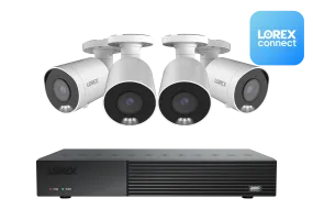 Lorex Connect 4K 8 Camera Capable 1TB Wired NVR System with 4K IP Bullet Security Cameras (works with Lorex Connect App)