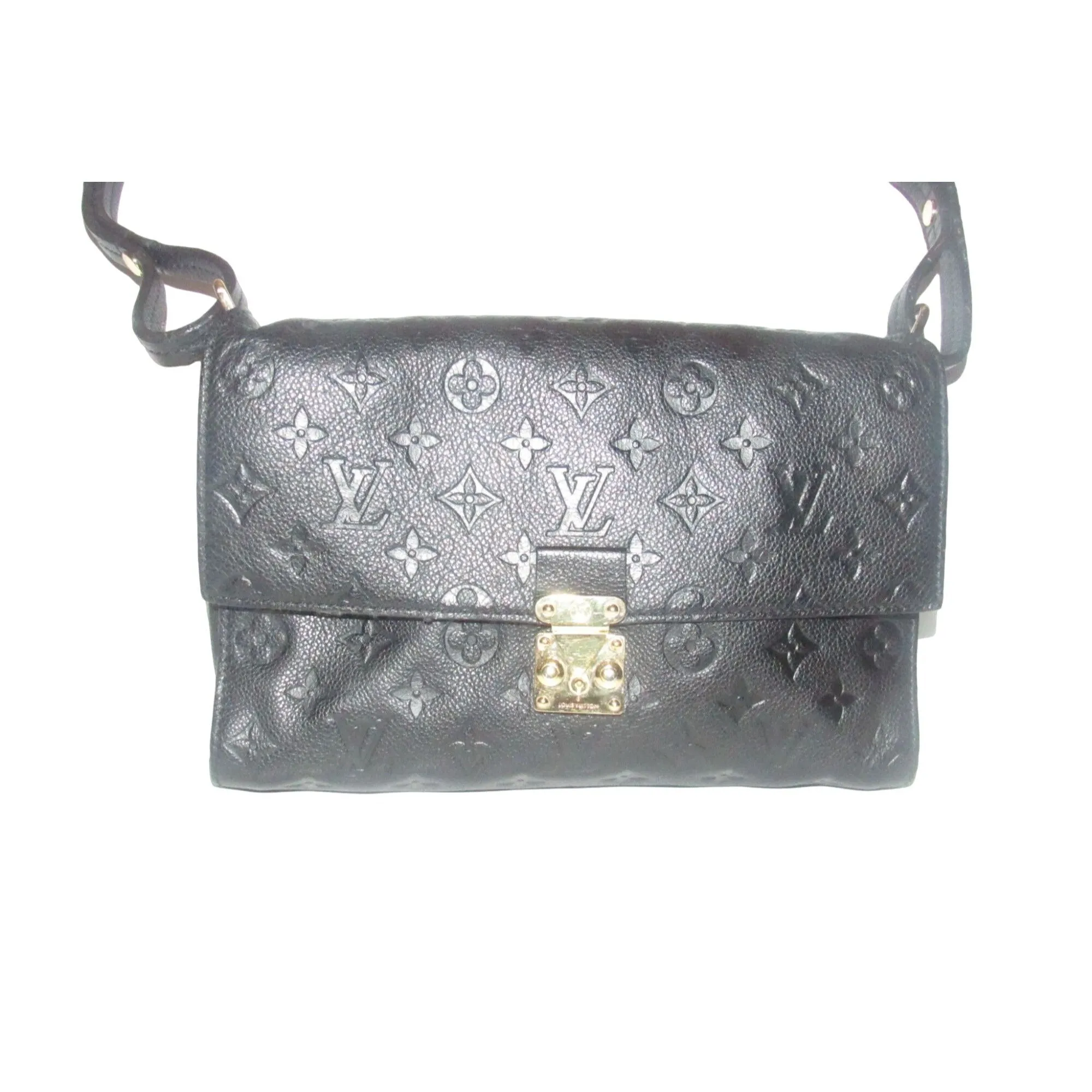 Louis Vuition Vavin Black Empriente Leather Shoulder Bag with a Rolled Leather Adjustable Strap & Lots of Compartments