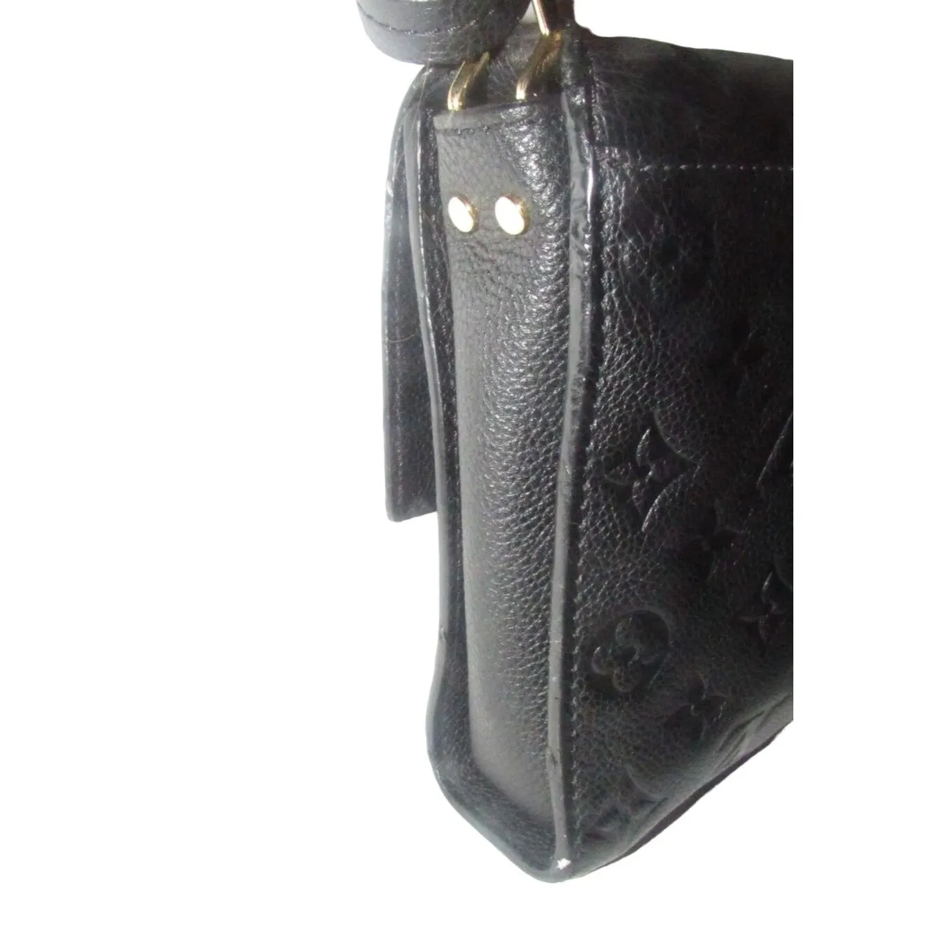 Louis Vuition Vavin Black Empriente Leather Shoulder Bag with a Rolled Leather Adjustable Strap & Lots of Compartments