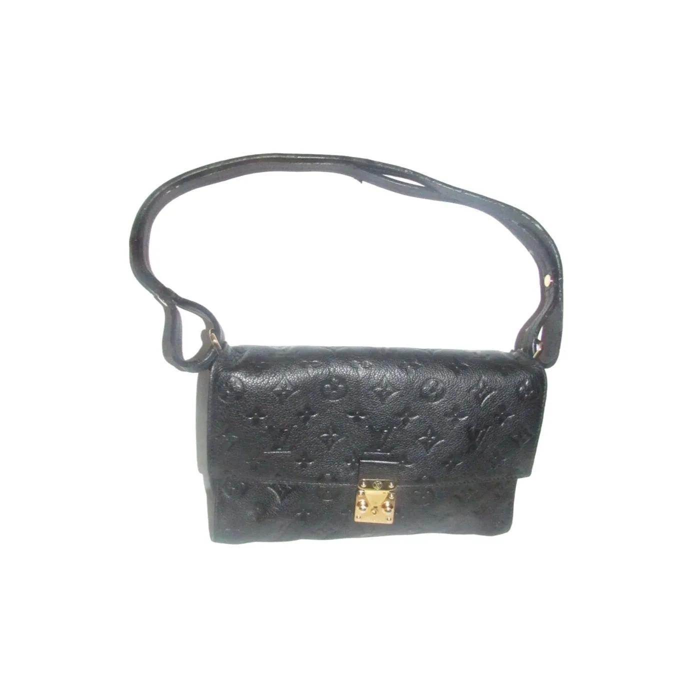 Louis Vuition Vavin Black Empriente Leather Shoulder Bag with a Rolled Leather Adjustable Strap & Lots of Compartments