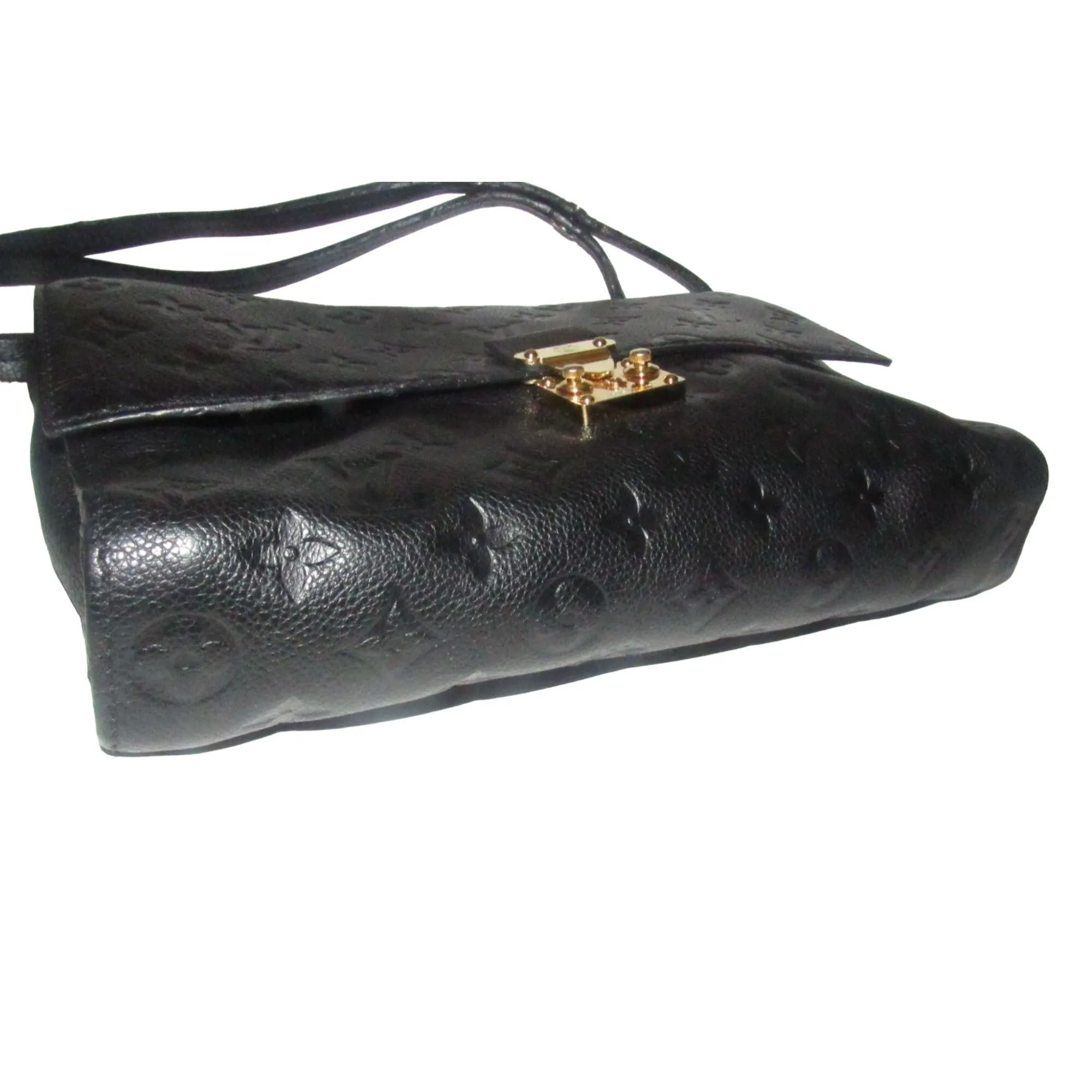 Louis Vuition Vavin Black Empriente Leather Shoulder Bag with a Rolled Leather Adjustable Strap & Lots of Compartments