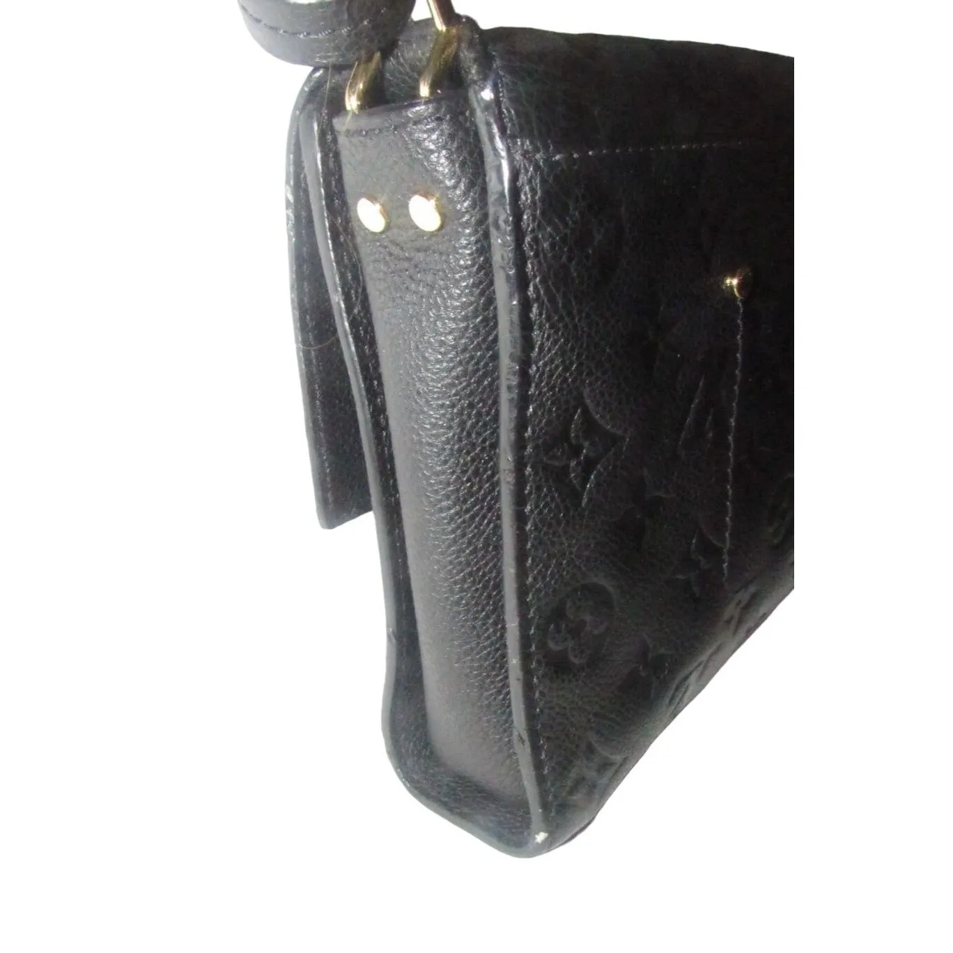 Louis Vuition Vavin Black Empriente Leather Shoulder Bag with a Rolled Leather Adjustable Strap & Lots of Compartments