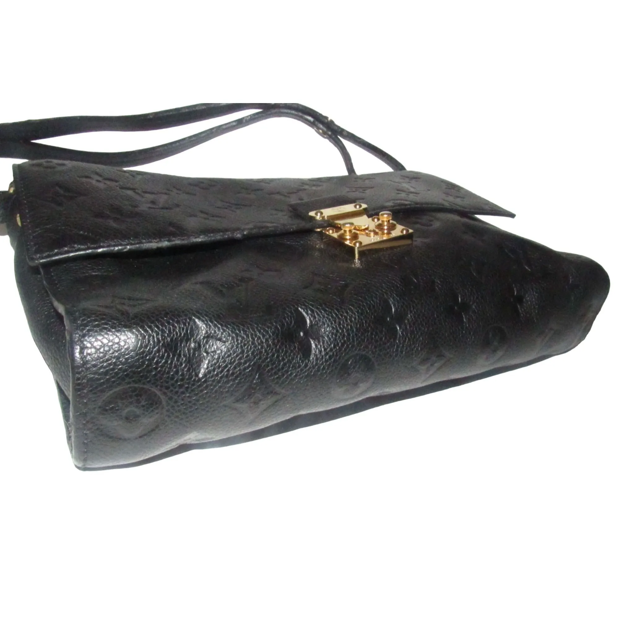 Louis Vuition Vavin Black Empriente Leather Shoulder Bag with a Rolled Leather Adjustable Strap & Lots of Compartments