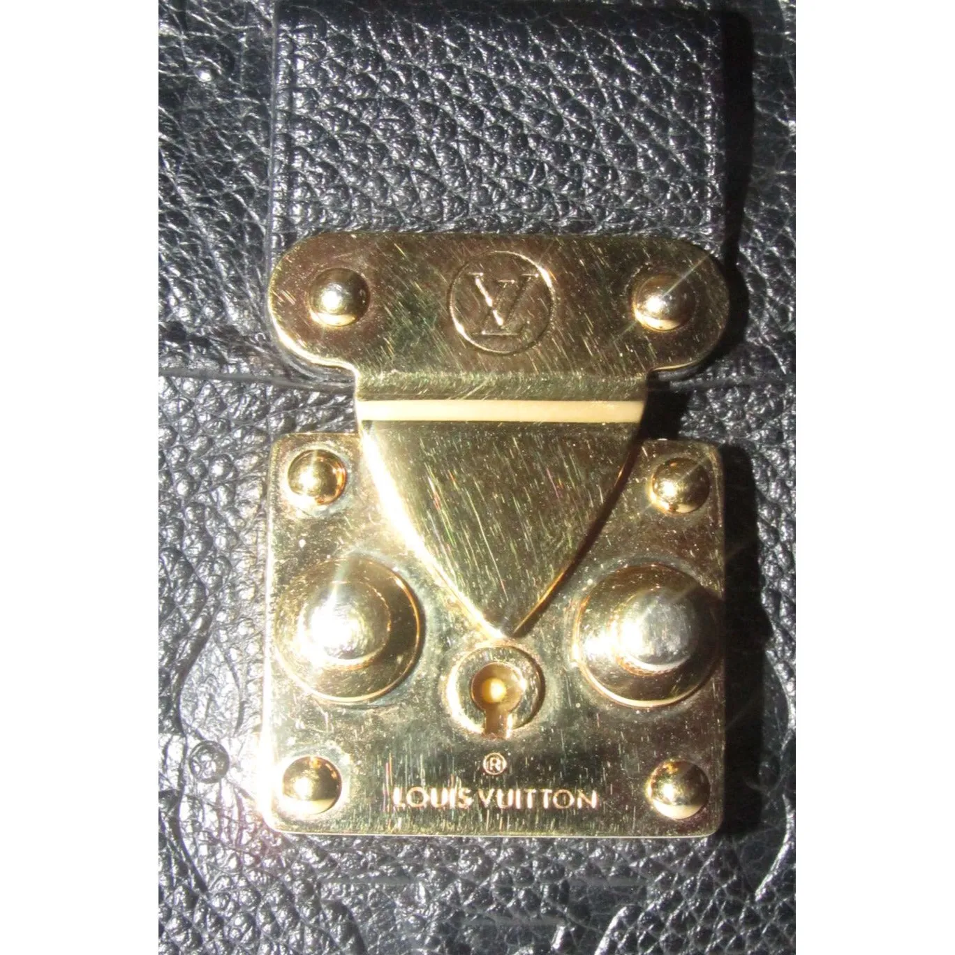 Louis Vuition Vavin Black Empriente Leather Shoulder Bag with a Rolled Leather Adjustable Strap & Lots of Compartments