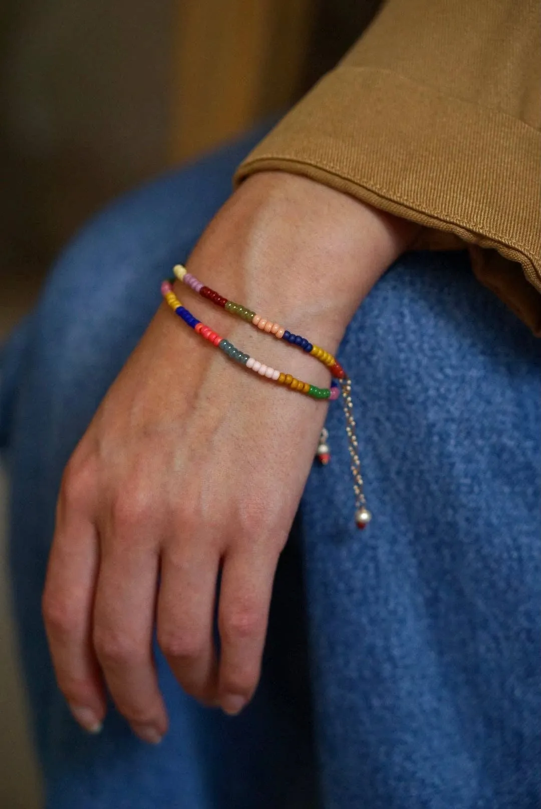 Maya - glass pearl bracelet - autumn bliss