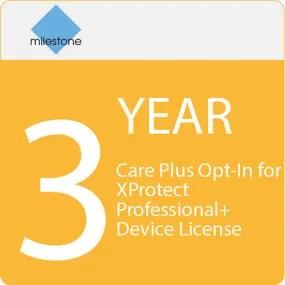 Milestone Care Plus Opt-In for XProtect Professional  Device License (3-Year)