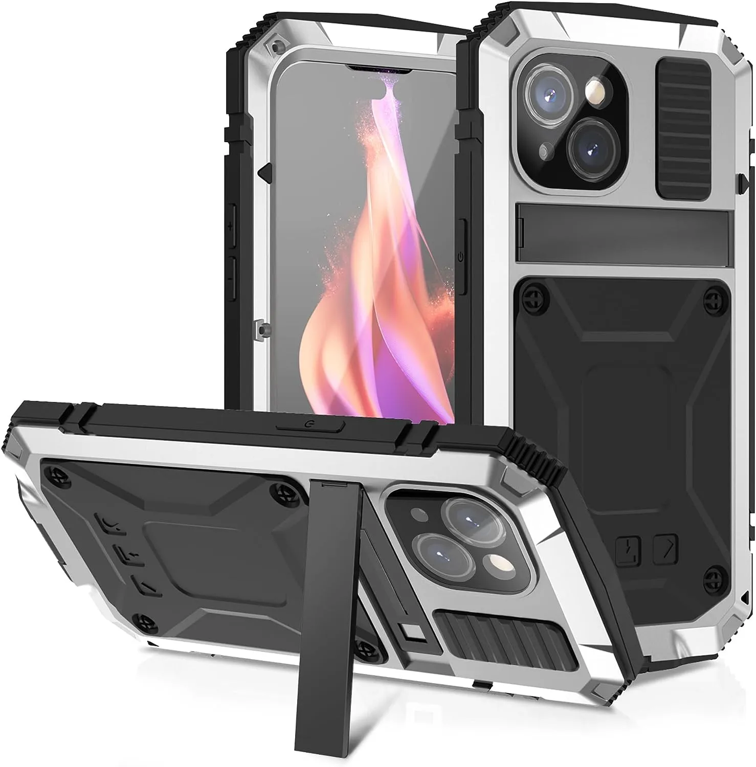 Military Heavy Duty Sturdy Protector Cover Hard Case for 15 Plus Black