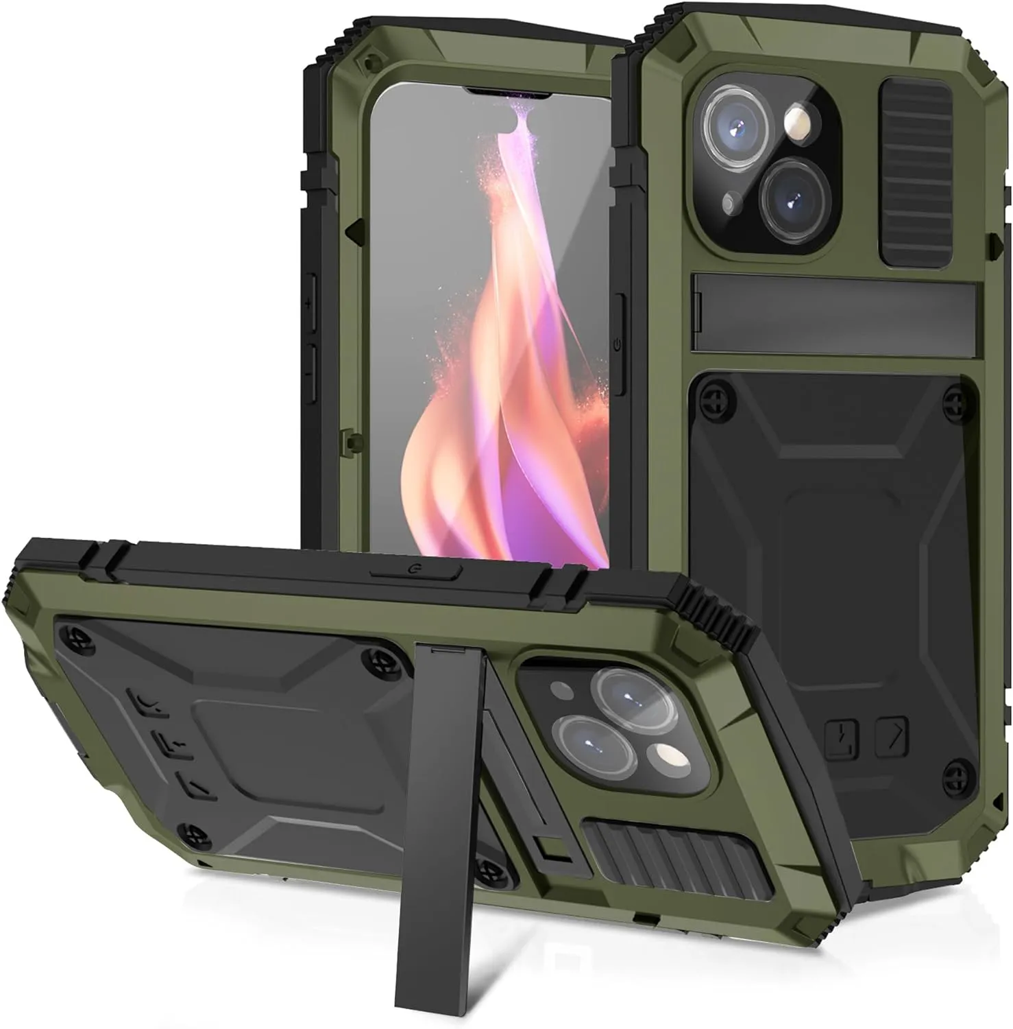 Military Heavy Duty Sturdy Protector Cover Hard Case for 15 Plus Black