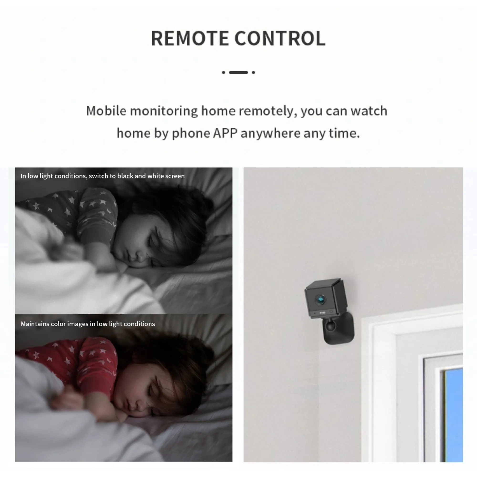 Mini Compact Security WiFi Camera with Two-Way Audio, Motion Detection, Night Vision