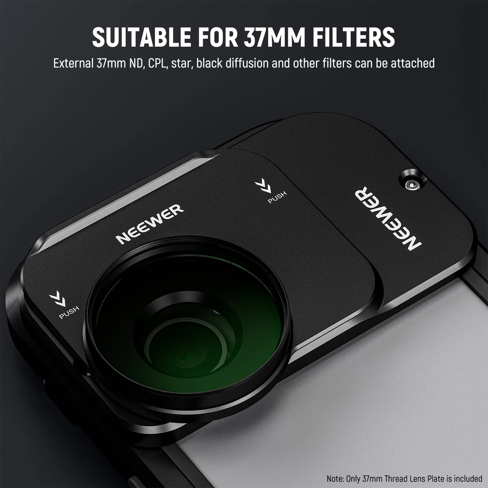 NEEWER  PA035 37mm Thread Lens Backplate for iPhone 15 Pro/Pro Max Cage