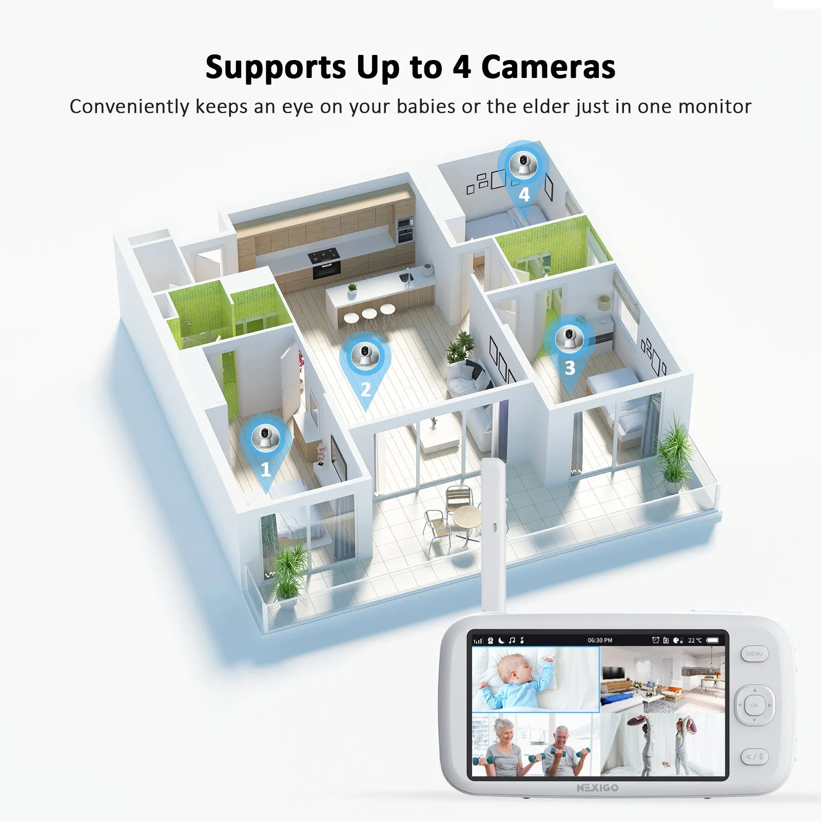 NexiGo B200 Baby Monitor with Camera