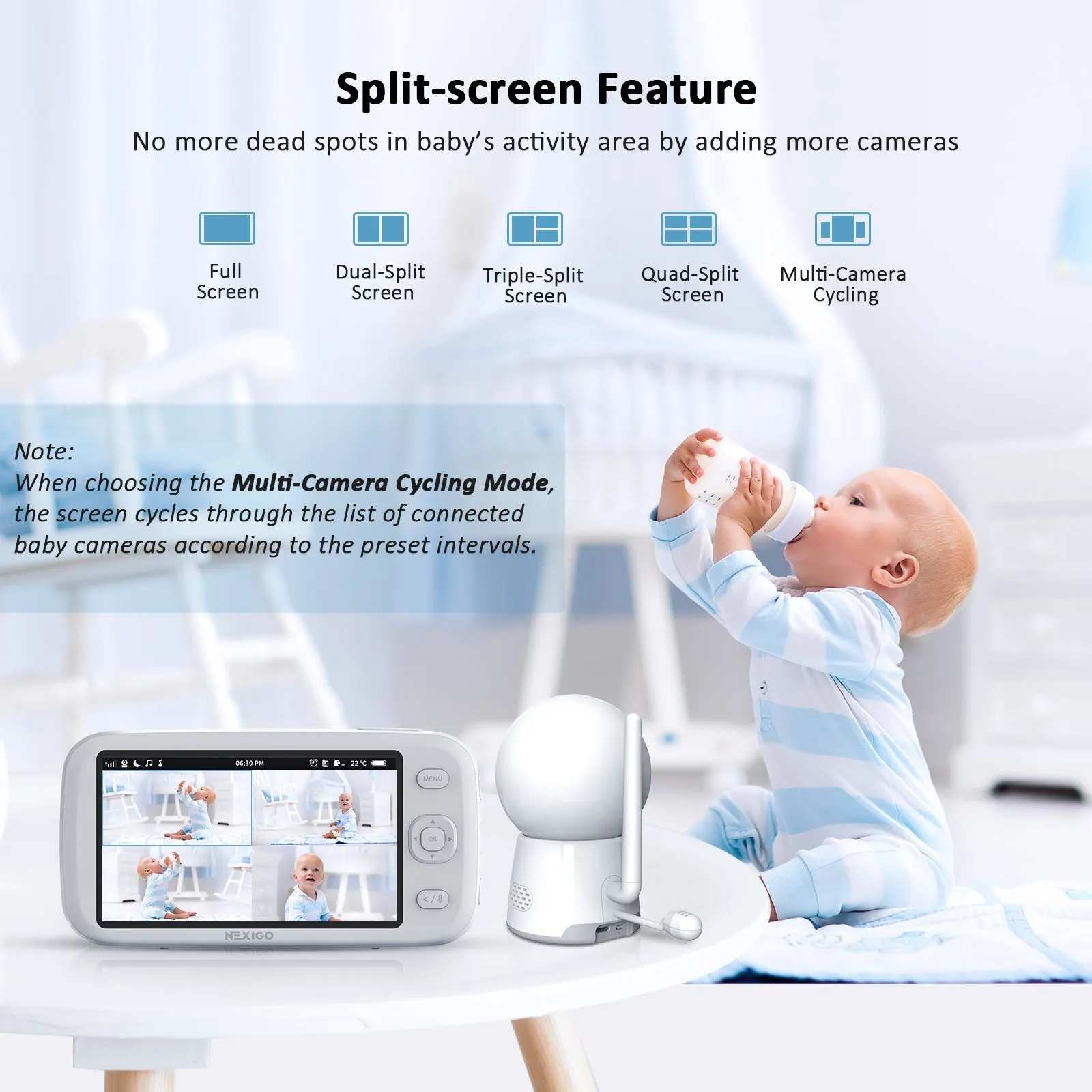 NexiGo B200 Baby Monitor with Camera