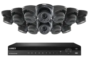 Nocturnal 16-Channel 4K IP NVR System with Twelve Outdoor 4K (8MP) IP Metal 4x Optical Zoom Cameras and Audio Recording