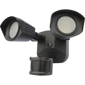 Nuvo LED Security Light w/ Dual Head & Motion Sensor in Bronze Finish 3000k