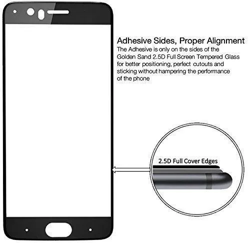 OnePlus 5 (2.5D Curved) Tempered Glass, Robustrion Premium Edge to Edge Full Front Body Glass OnePlus 5 Screen Protector - (Black Edition)