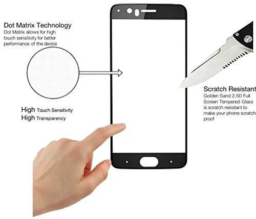 OnePlus 5 Tempered Glass,Premium Series 2.5D Full Screen Guard for One Plus 5 Midnight Black Colour with LED Hole,Case Friendly Design