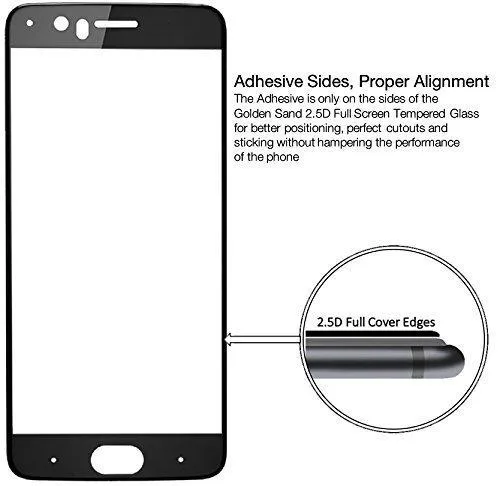 OnePlus 5 Tempered Glass,Premium Series 2.5D Full Screen Guard for One Plus 5 Midnight Black Colour with LED Hole,Case Friendly Design