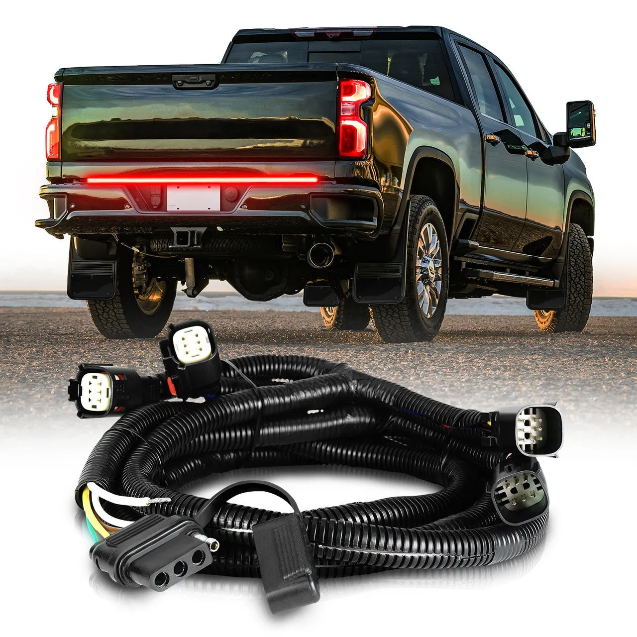 OPT7 Redline Triple Tailgate Light Bar 48" Bundle for Chevy Silverado-GMC Sierra 1500 19-21