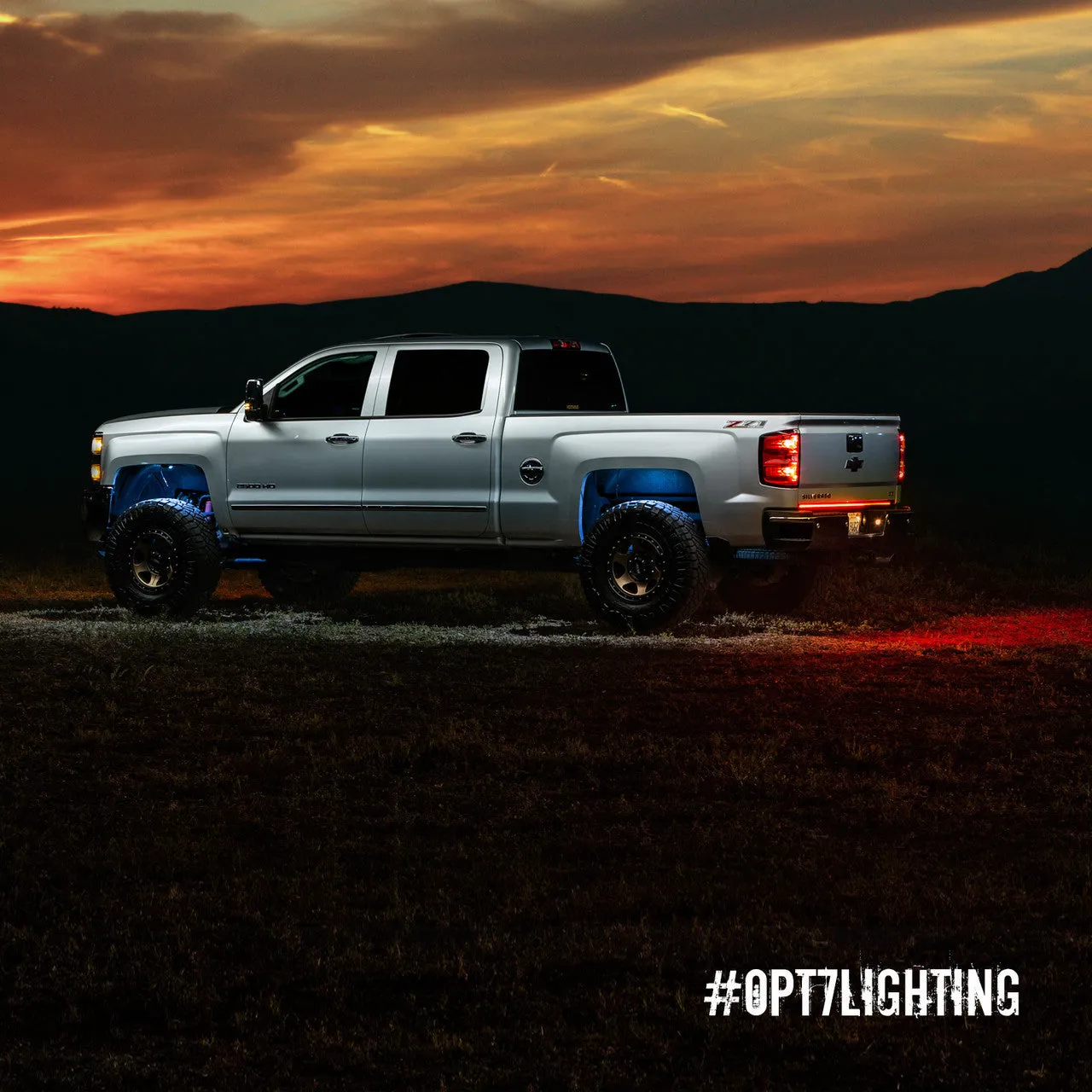 OPT7 Redline Triple Tailgate Light Bar 48" Bundle for Chevy Silverado-GMC Sierra 1500 19-21