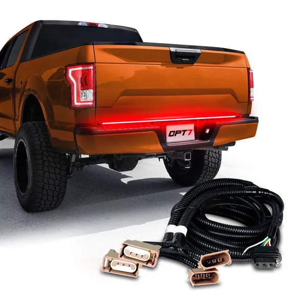 OPT7 Redline Triple Tailgate Light Bar 60" Bundle for Ford F150 15-18 Easy Connect Harness