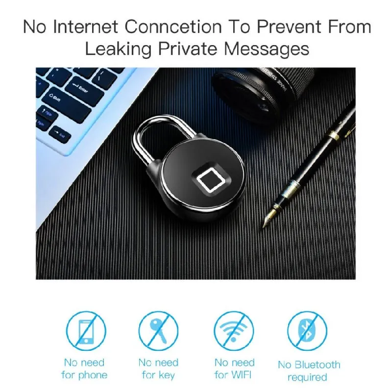 P22 Intelligent Waterproof Anti-theft Fingerprint Security Door Padlock