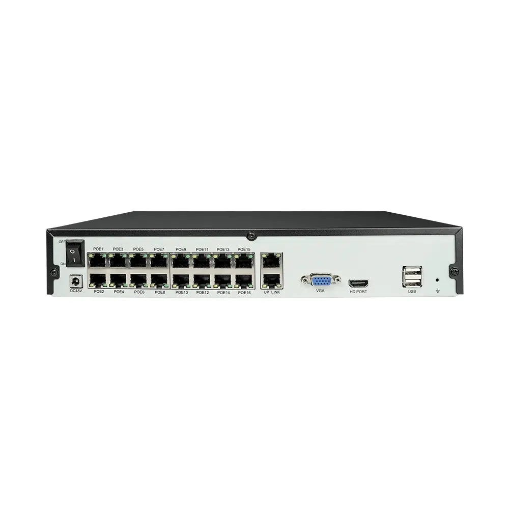 Qsee 4K Lite 16-Channel NVR (No HDD), 12PCS 5MP IP Camera System Featuring Color Night Vision,  16 PoE Ports