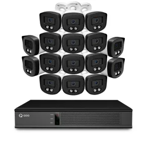 Qsee 4K Lite 16-Channel NVR (No HDD), 16PCS 5MP IP Camera System Featuring Color Night Vision,  16 PoE Ports