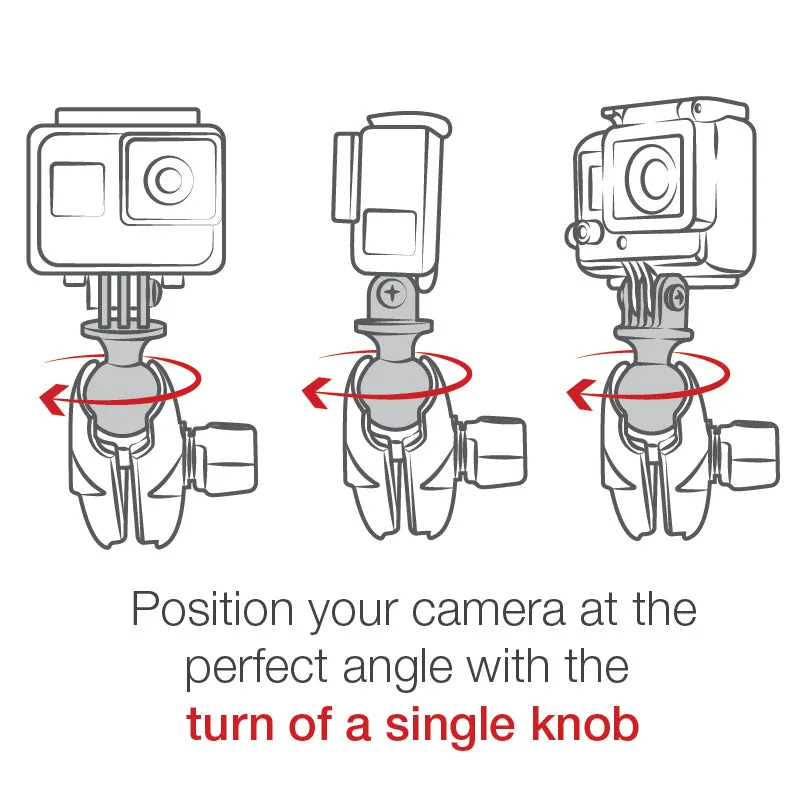 RAM® Torque™ Large Rail Base with Universal Action Camera Adapter