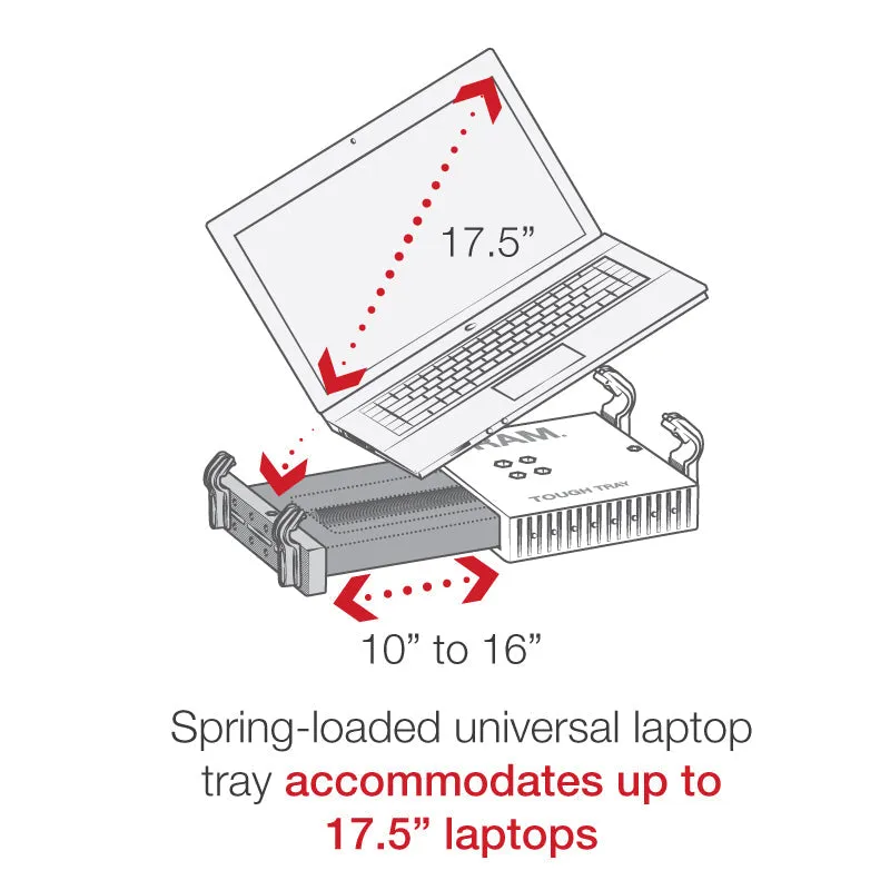 RAM® Tough-Tray™ Laptop Holder with Adjustable Tripod