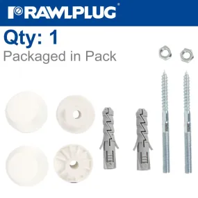 RAWLPLUG WASHBASIN MOUNTING KIT 12X60MM 4ALL PLUG WITH SCREWS RAW R-S1-KPU120