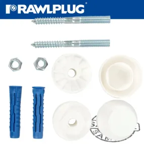 RAWLPLUG WASHBASIN MOUNTING KIT WITH 10MM 4ALL PLUGS AND SCREWS RAW R-S1-KPU100-U