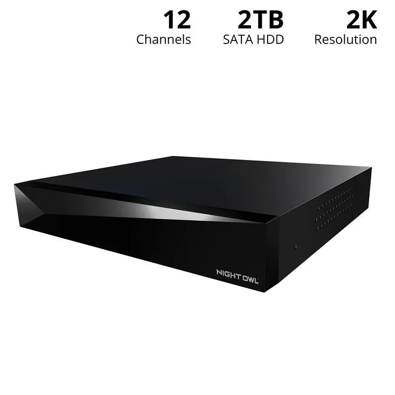Refurbished 2-Way Audio 12 Channel 2K DVR with 2TB Hard Drive - Add up to 12 Total Devices