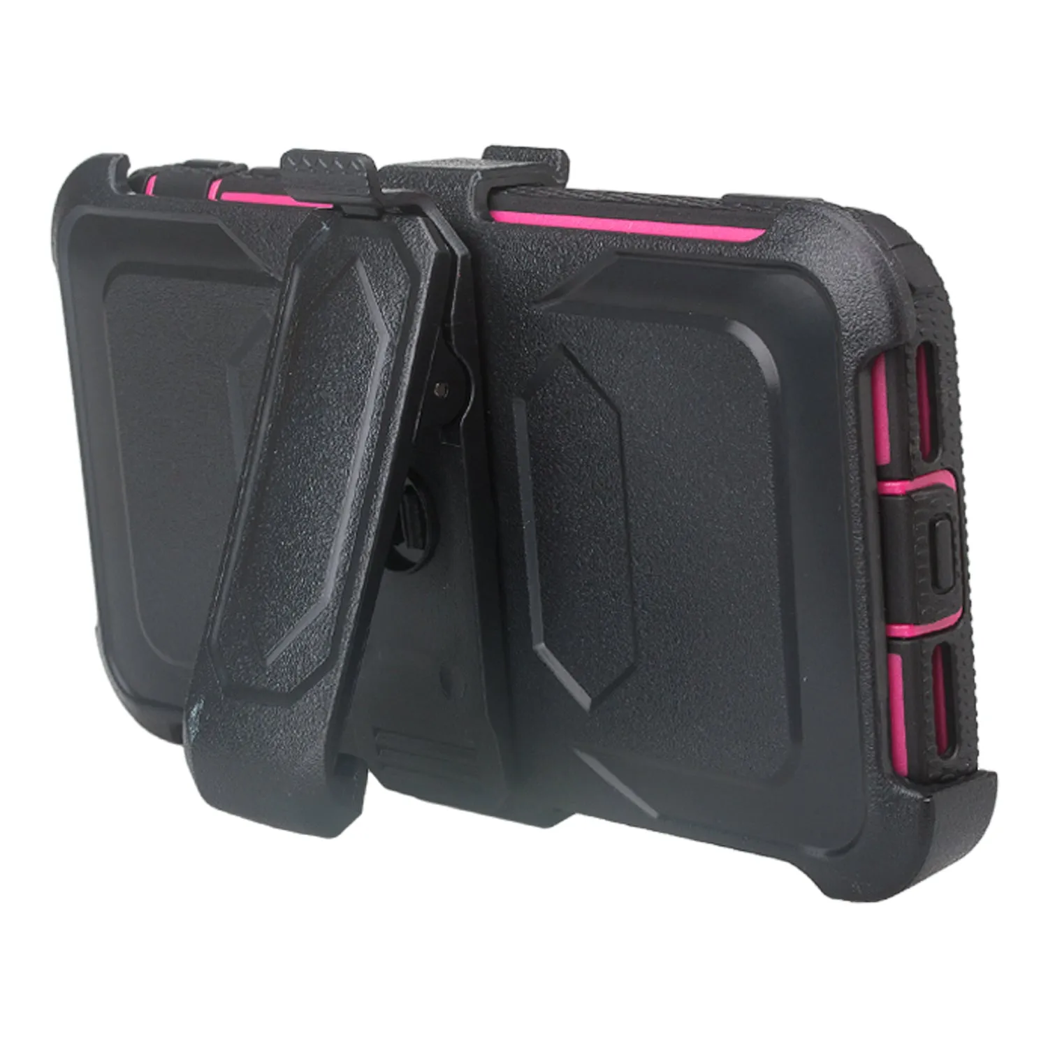 Samsung Galaxy A10e Case, Galaxy A10e Case,  Triple Protection 3-1 w/ Built in Screen Protector Heavy Duty Holster Shell Combo Case - Hot Pink