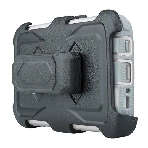 Samsung Galaxy S7 Case, Heavy Duty Hybrid Rotating Swivel Locking Holster Case for Galaxy S7 - White/Gray