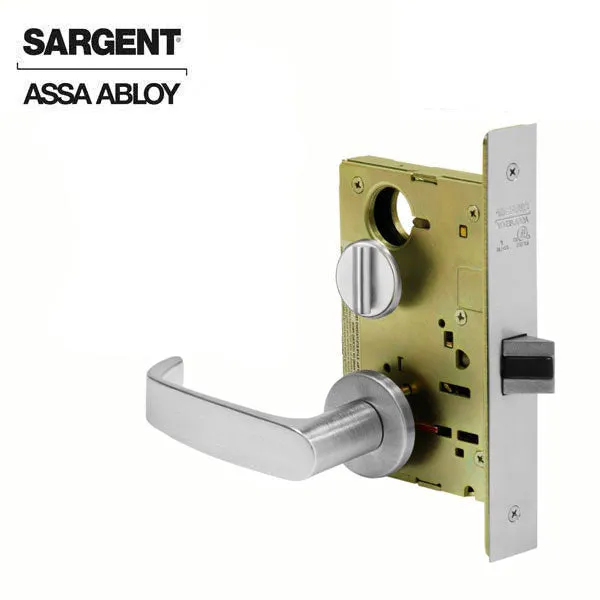 Sargent - 8265 - Mechanical Mortise Lock - O Rose / NJ Lever - Privacy w/ Indicator - 1-3/4" Frame - Satin Chrome - Grade 1