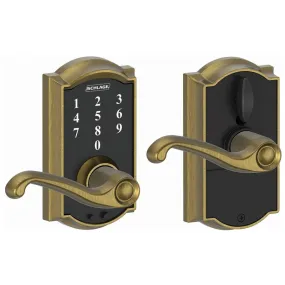 Schlage Camelot Touch Entry Leverset with Flair Lever