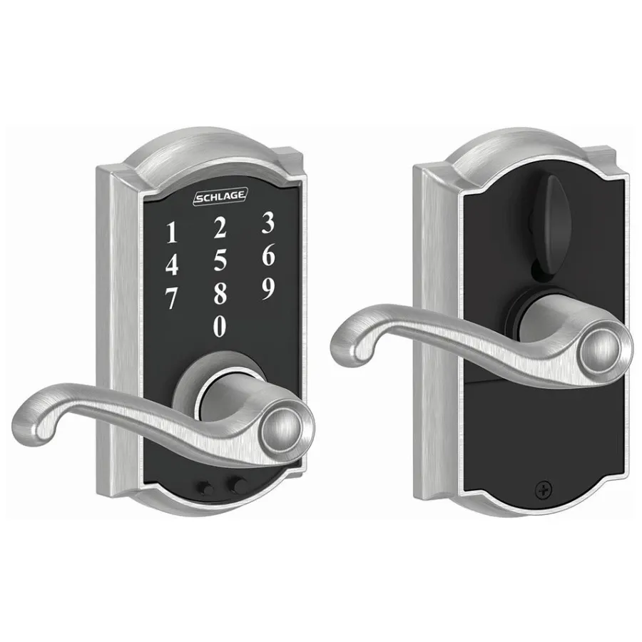 Schlage Camelot Touch Entry Leverset with Flair Lever